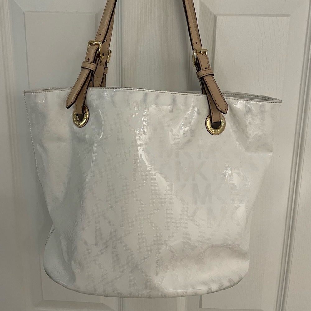 Glossy White Michael Kors Purse